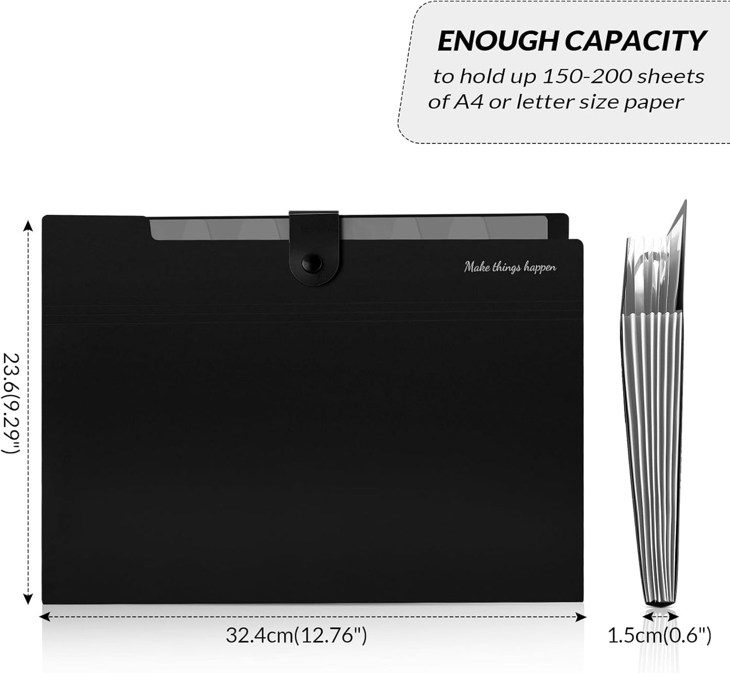 SKYDUE Expanding File Organizer with 8 Pockets, Accordion File Folders with Labels, Portable Document Paper Bill Receipt Organizer, Home College School Office Supplies, Letter Size, Blue