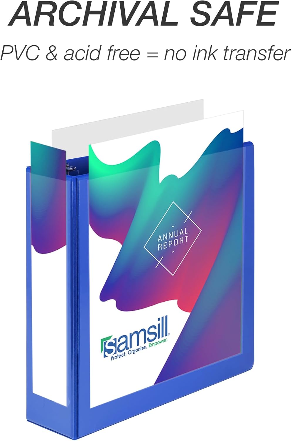 Samsill 1.5 Inch 3 Ring Binders, Economy Round Ring, Clear View Cover, 325 Sheet Capacity - for School, Home, Office - White, 4 Pack