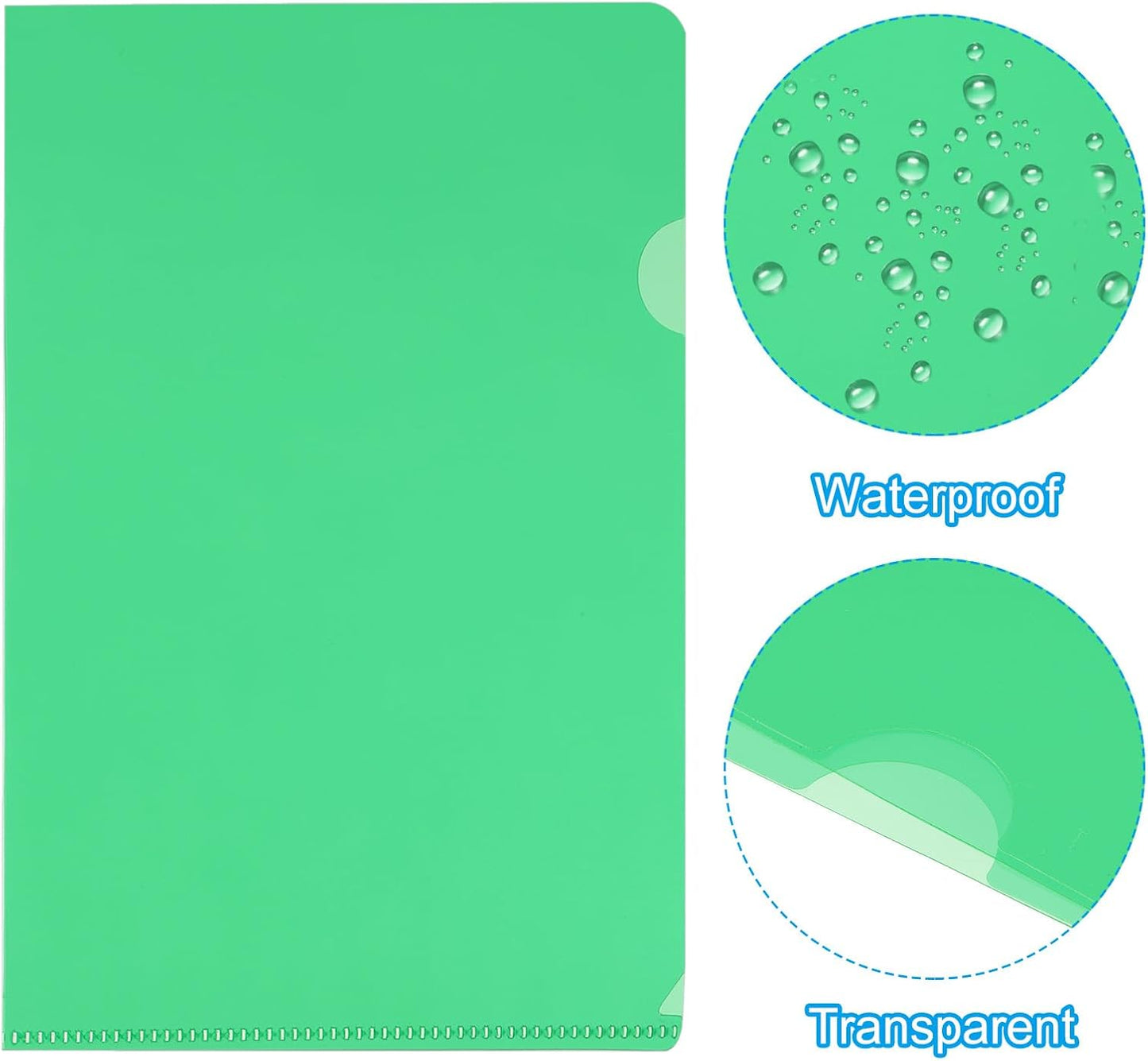 PATIKIL L Type Folders 50 Pack A4 Plastic File Project Pockets Clear Paper Document Jacket Sleeves for Office, Orange