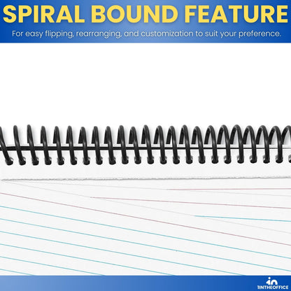 1InTheOffice Index Cards 4 x 6 Ruled, Spiral Bound, 120 White Cards/Spiral (2 PACK)