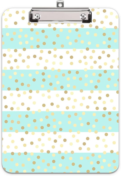 Hongri Plastic Cute Clipboard, Letter Size for Students, Teacher, Woman and Kids, Low Profile Clip, Decorative Pattern, Size 9 x 12.5 in, Dream Marble