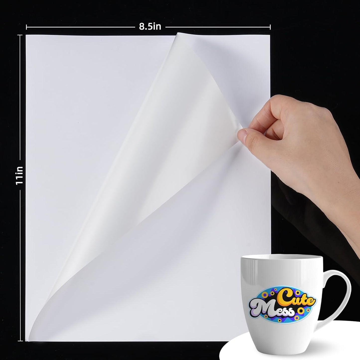 QYH Printable Vinyl Sticker Paper for Inkjet & Laser Printer - Matte White Waterproof, 50 Sheets Vivid Colors, Compatible with Cricut, Silhouette, Ideal for Small Business & DIY- 8.5"x11"