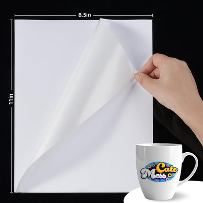 QYH Printable Vinyl Sticker Paper for Inkjet & Laser Printer - Matte White Waterproof, 50 Sheets Vivid Colors, Compatible with Cricut, Silhouette, Ideal for Small Business & DIY- 8.5"x11"