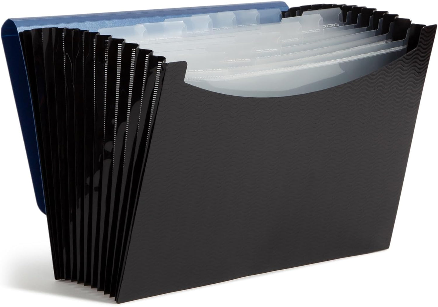 Smead Poly Frequency Expanding File Folders, Flap and Cord Closure, Letter Size, Wave Pattern, 13 Pocket, Red/Black (70866)