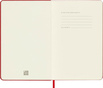 Moleskine Classic Notebook, Large, Squared, Red, Hard Cover (5 x 8.25)