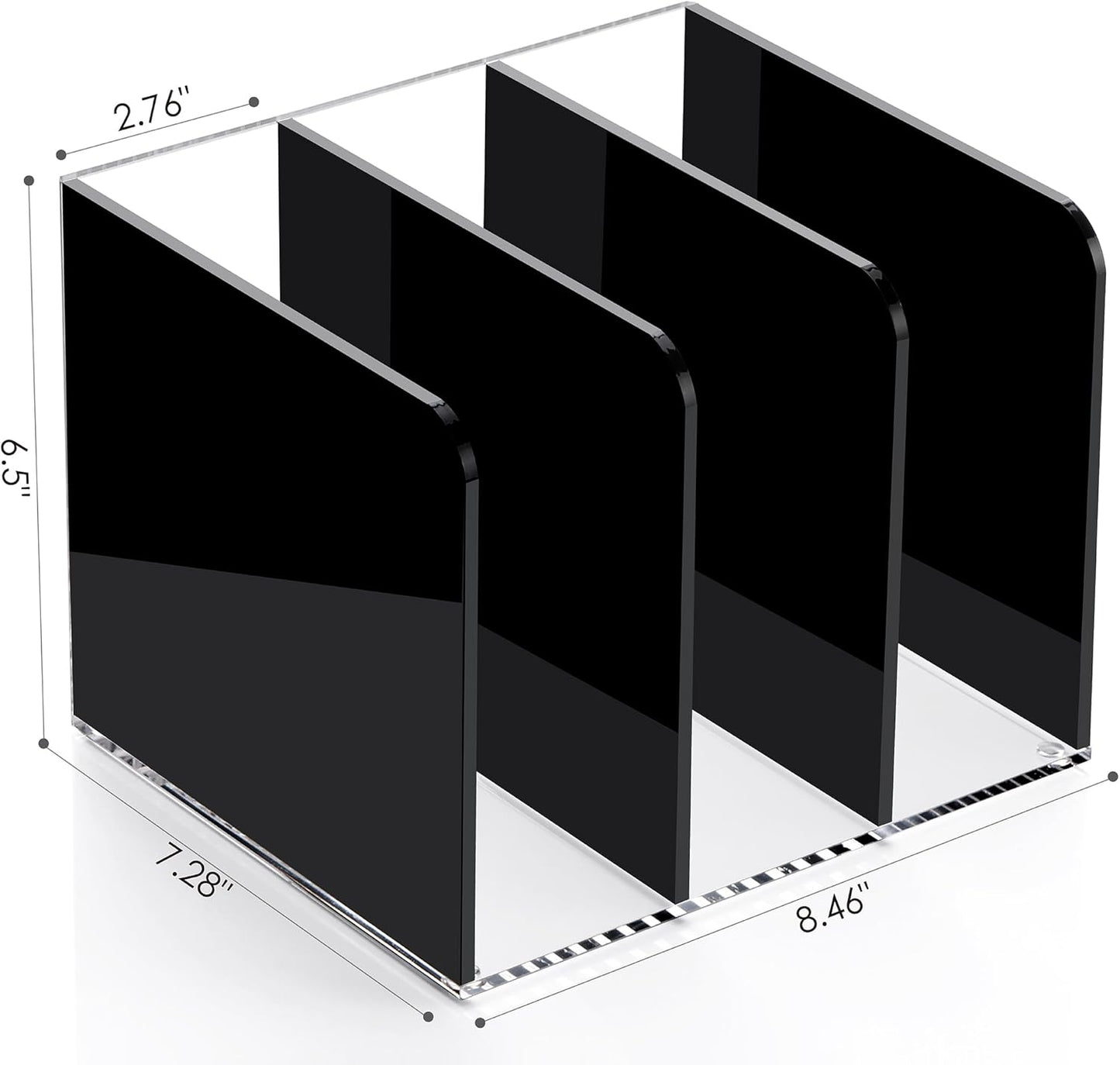 SANRUI 2-Pack Acrylic Magazine File Holder Desk Organizer Magazine Rack, Clear, Vertical File Sorter Holders, 9.45" D x 3.54" W x 10.24" H