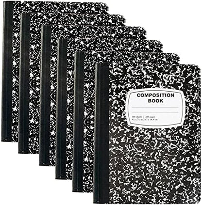 Trail maker (50 Pack Bulk Composition Notebooks, Wide Ruled Marble Cover, 200 Pages (100 Sheets), 9.75 x 7.5, Bulk School Supplies for Classroom, Office & School Donations