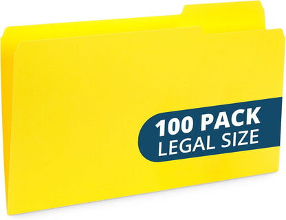 Blue Summit Supplies Blue Legal File Folders, Legal Size, 1/3 Cut Tab, Great for Organizing and Easy File Storage, File Folders 100 Count