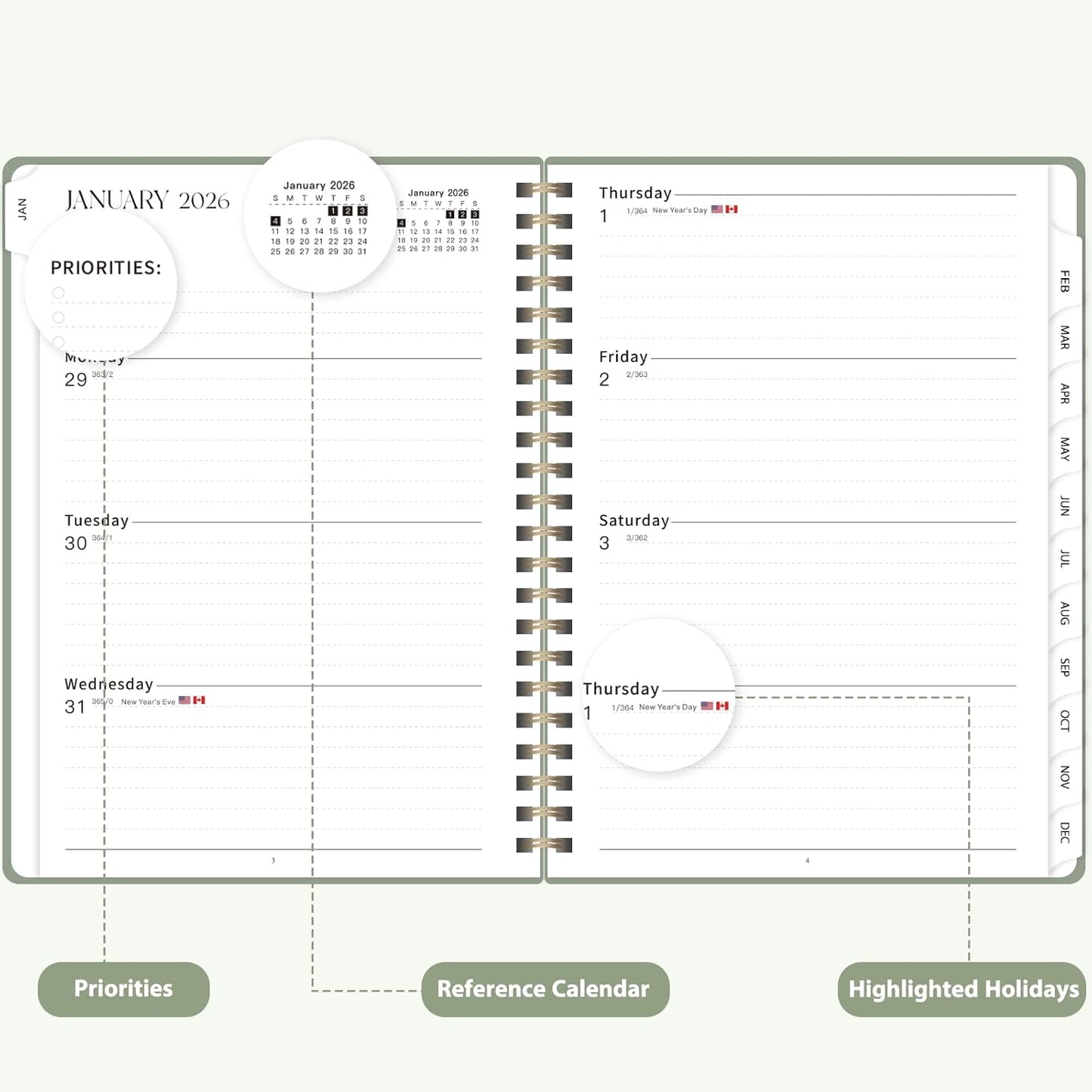 Planner 2026-2027, Weekly and Monthly Academic Year Calendar Planner, July 2026 - June 2027, Daily Agenda Book for Office School Supplies, A5(6.3'' x 8.5'')