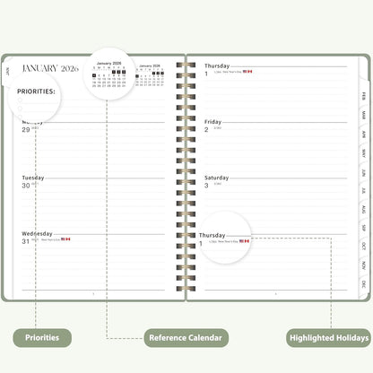Planner 2026-2027, Weekly and Monthly Academic Year Calendar Planner, July 2026 - June 2027, Daily Agenda Book for Office School Supplies, A5(6.3'' x 8.5'')