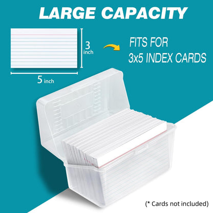 H4D Index Card Holder 3x5, Index Card Box Organizer Case, 3x5 Flash Note Card Holder, 3 Packs (Pastel Colors)