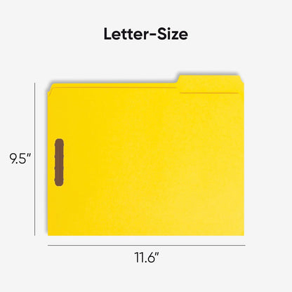 Smead Fastener File Folders, Reinforced 1/3-Cut Tabs, 2 Fasteners, Letter Size, Blue, 50 per Box (12040)
