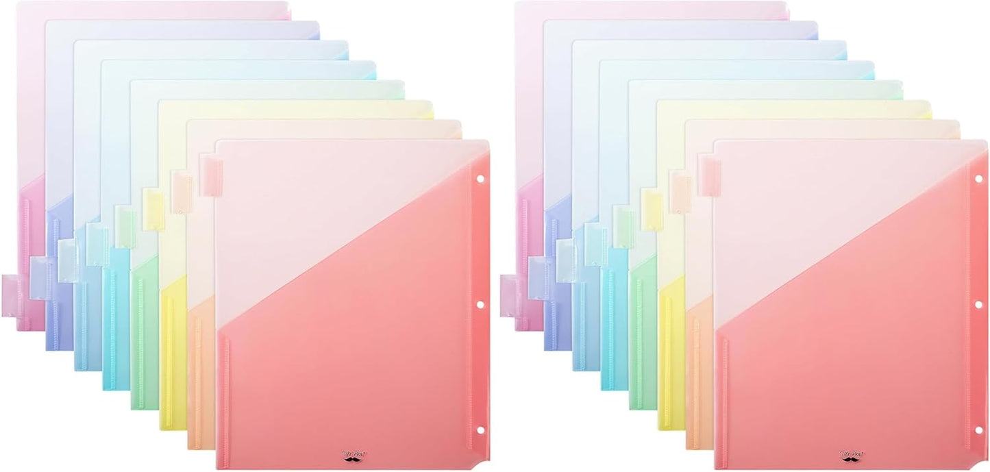 Mr. Pen- Binder Dividers with Pockets and Tabs, 1 Set, 8 Tabs/Set, Colorful, 3 Ring Binder Dividers with Tabs and Pockets on Both Sides
