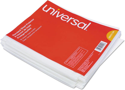 Universal 21124 Top-Load Poly Sheet Protectors, Standard Gauge, Letter, Clear (Pack of 50)