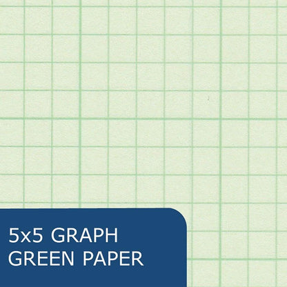 ROARING SPRING Graph Ruled Engineering Pad, Engineering Graph Paper Pad, 5x5 Enclosed Grid, 8.5" x 11", 200 Sheets, 3 Hole Punched, Green Tinted Sheets, Made in USA