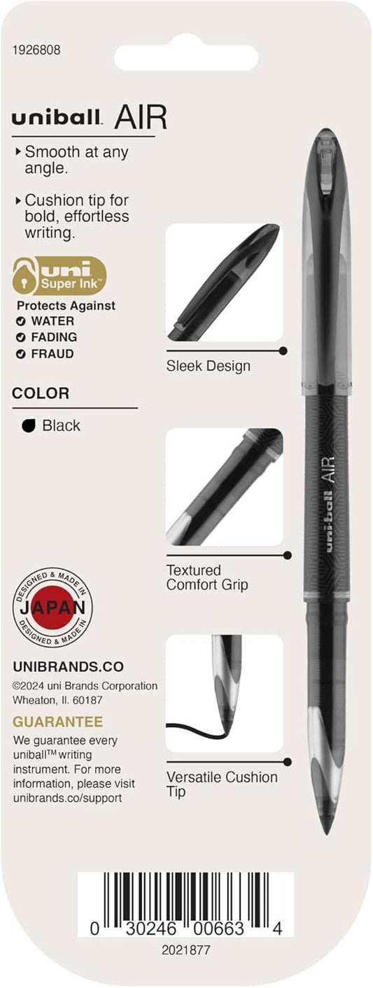 uniball Air Porous Point Pens, Medium Point (0.7mm), Black, 3 Pack