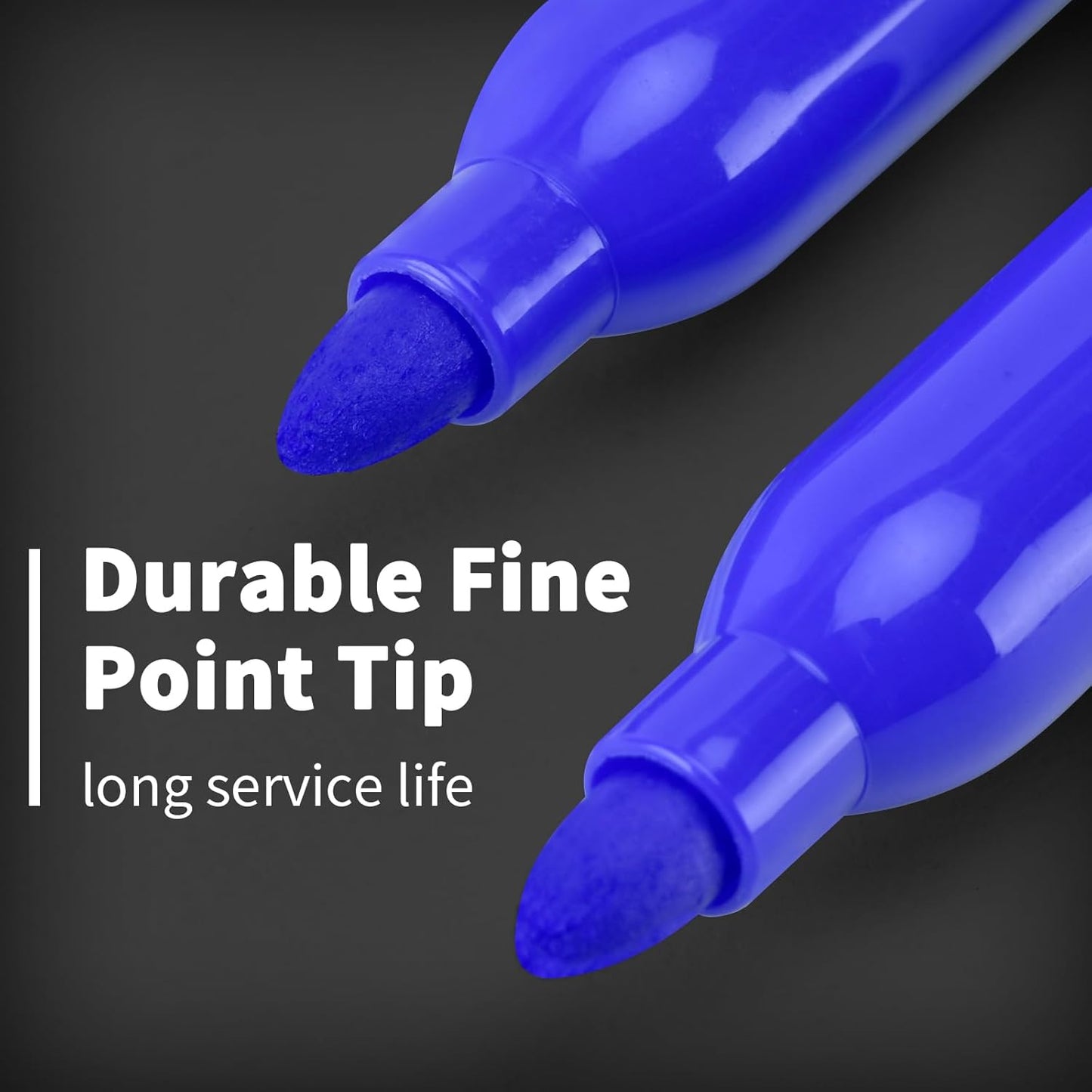 Black Ultra Fine Point Permanent Markers, Extra Fine Tip, Quick Drying and Waterproof, Fade Resistant Perfect on Paper, Glass, Metal, Plastic, Wood, Office & School Use, 12 Pack