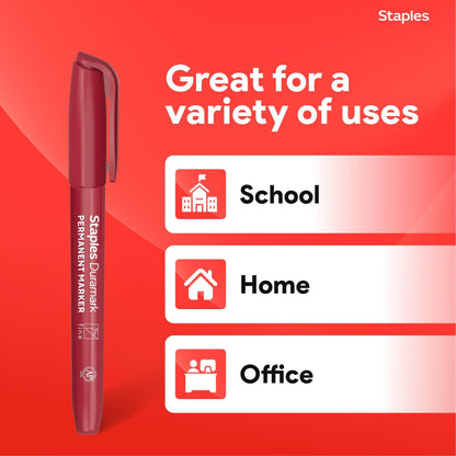 STAPLES Permanent Markers, Ultra Fine Tip, Black, 12 Pack – Duramark Precision Markers for Writing, Drawing & Labeling