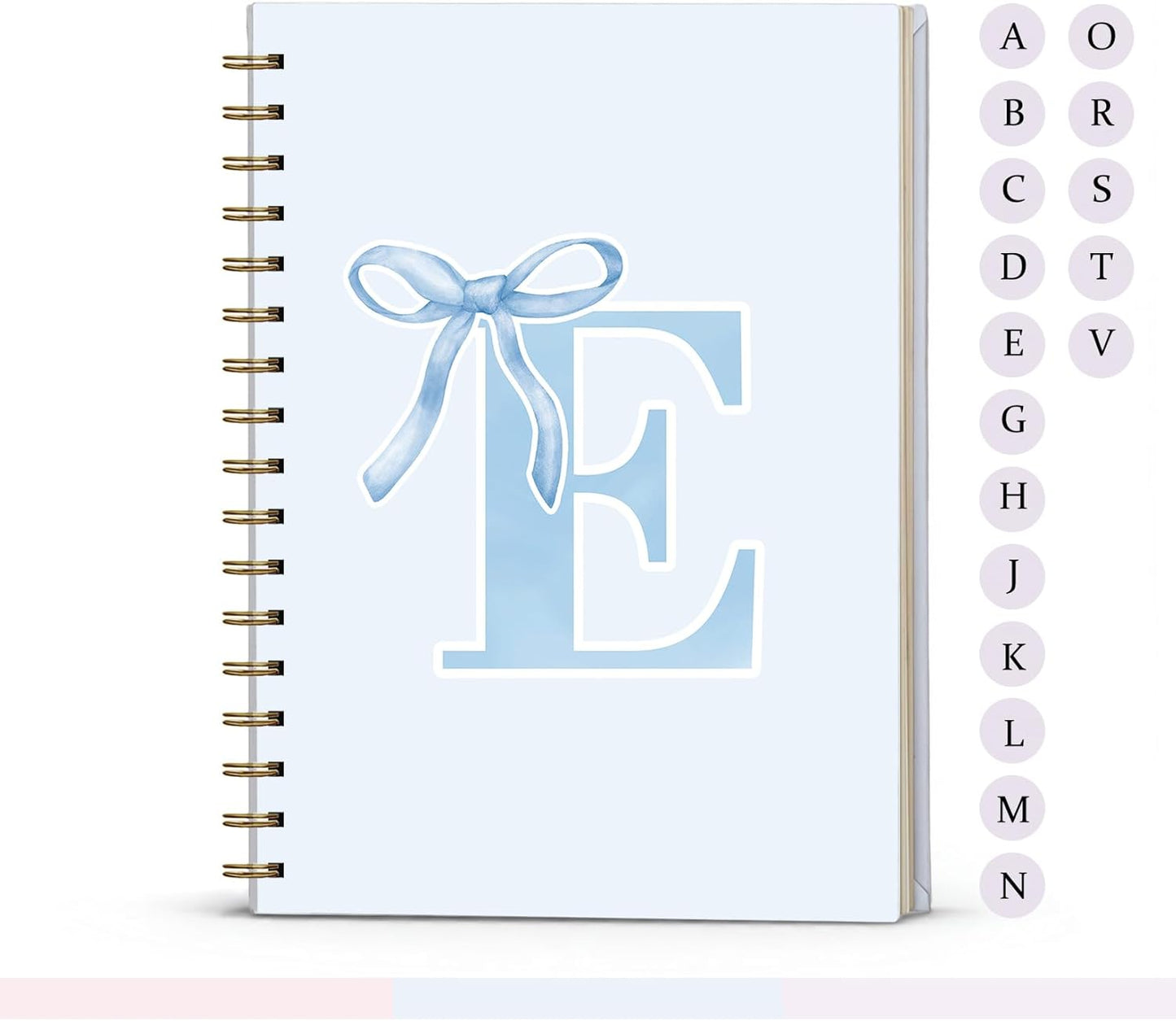 Blue Bow Journal Notebook for Girls,Initial H Journals Personalized Diary Gifts for Teen Girl Kids,Monogrammed Gifts for Women,Trendy Coquette Cute Hardcover Spiral Notebook 5.5 x 8.3 - Colors A
