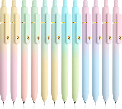 UIXJODO 6 Pcs Gel Pens 0.5mm Quick Dry Black Ink Pens Fine Point Smooth Writing Pens, Cute Office and School Supplies Gifts for Women Teacher Students (6 Pcs Ombre Gold)