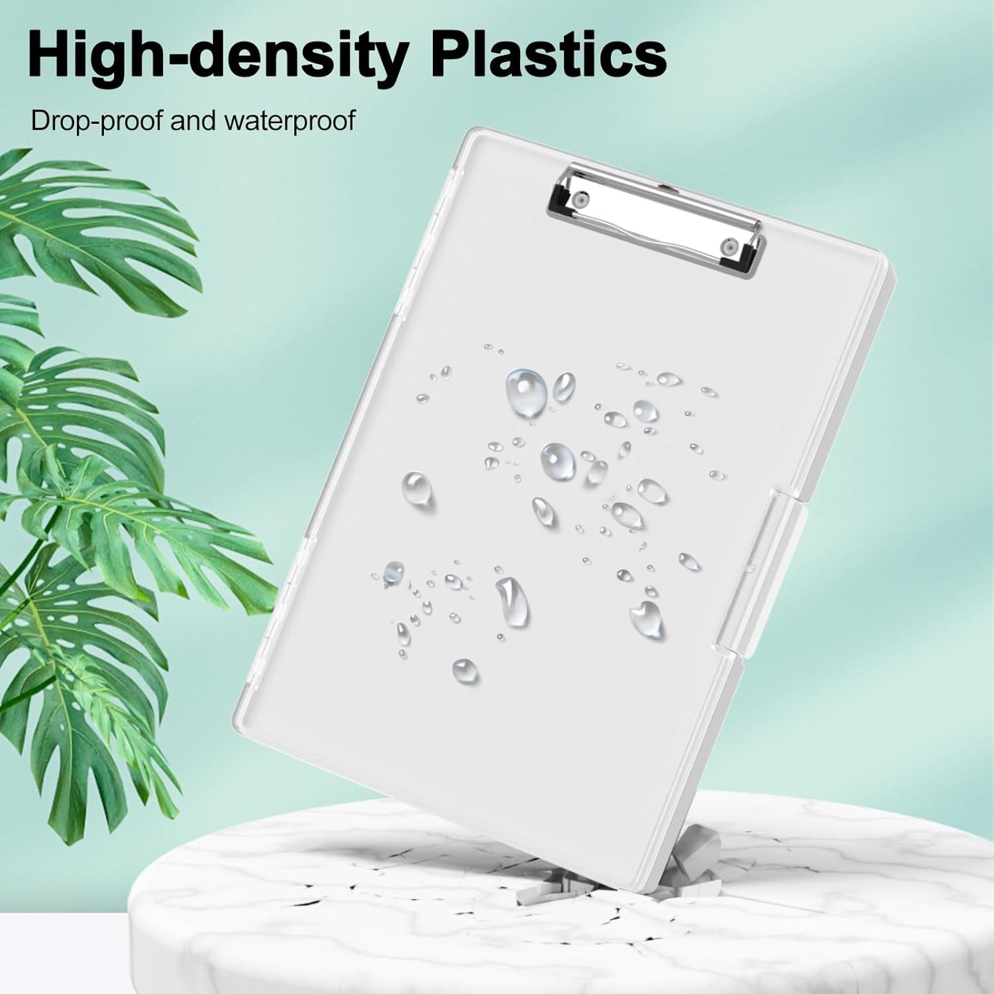 Piasoenc Clipboard with Storage, 8.5 x 11 Clip Boards with 2 Storage Case and A4 Paper Folder, Clear Dry Erase Top Panel, Heavy Duty Plastic, Folio & Side Opening, for Nurses, Teachers, Lawers,Black