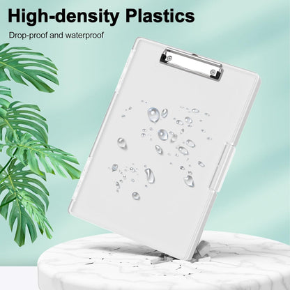 Piasoenc Clipboard with Storage, 8.5 x 11 Clip Boards with 2 Storage Case and A4 Paper Folder, Clear Dry Erase Top Panel, Heavy Duty Plastic, Folio & Side Opening, for Nurses, Teachers, Lawers,Black