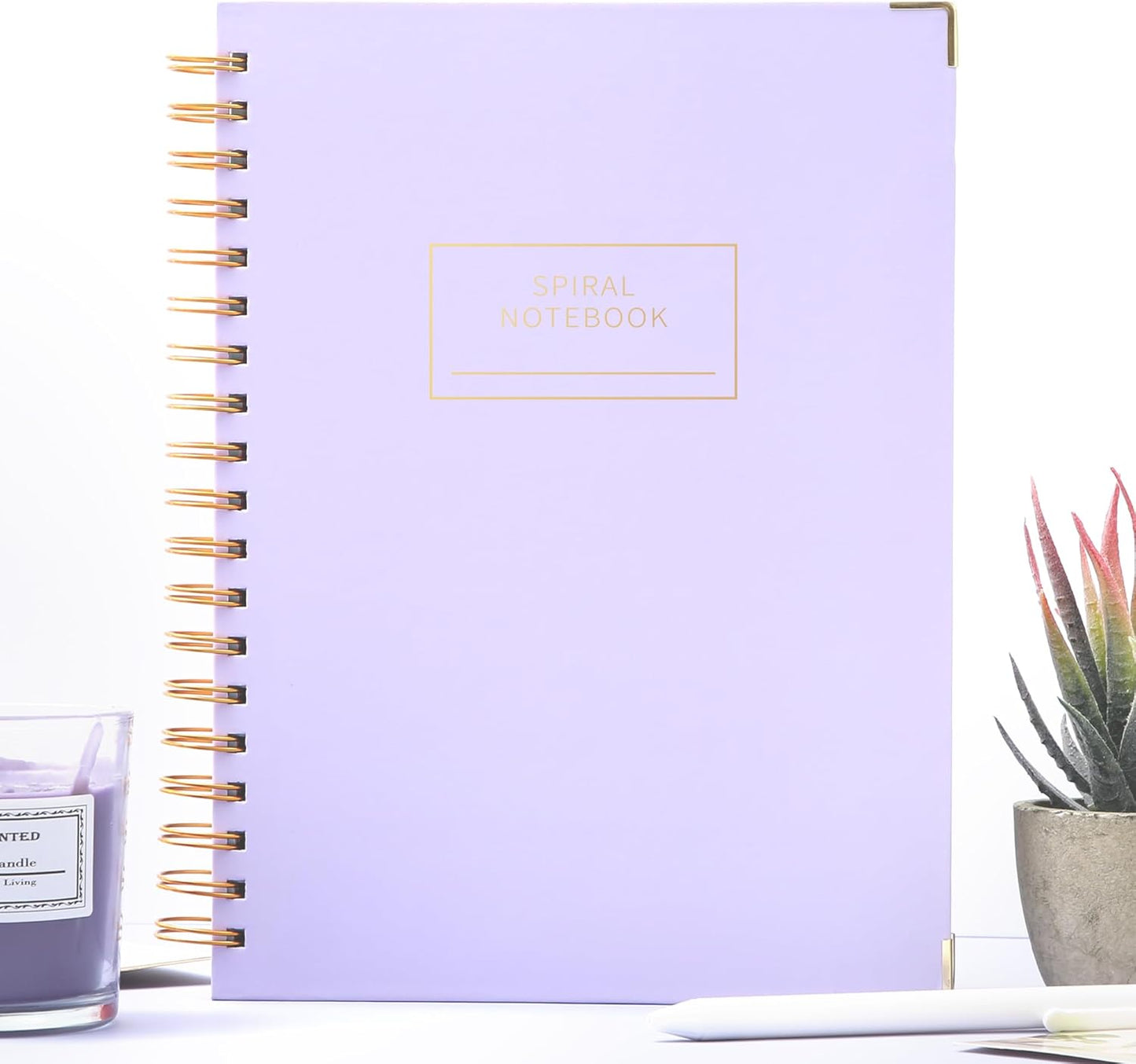 Hardcover Spiral Notebook with Tabs 8"x10" Large Spiral Lined Journals for Women with Dividers 240 Pages College Ruled Composition Notebook 5 Subject Notebook for Work, Back to School, Gifts, Purple