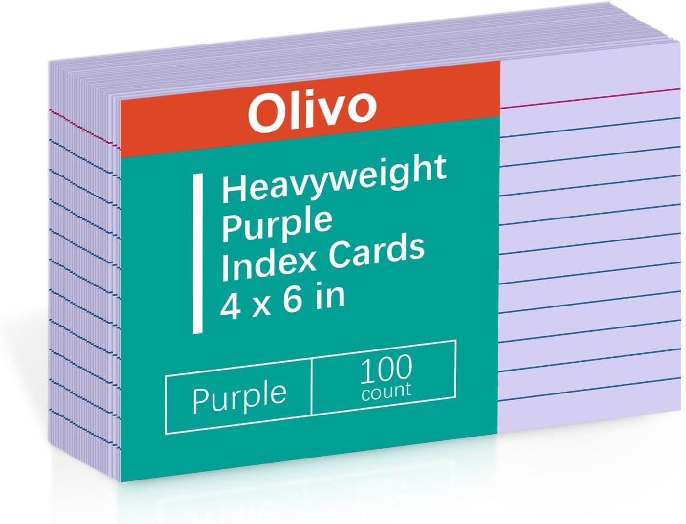Index Cards 4x6 Lined Ruled Flash Note Cards 4" x 6", White, 100 Count, 220 GSM Heavy Weight