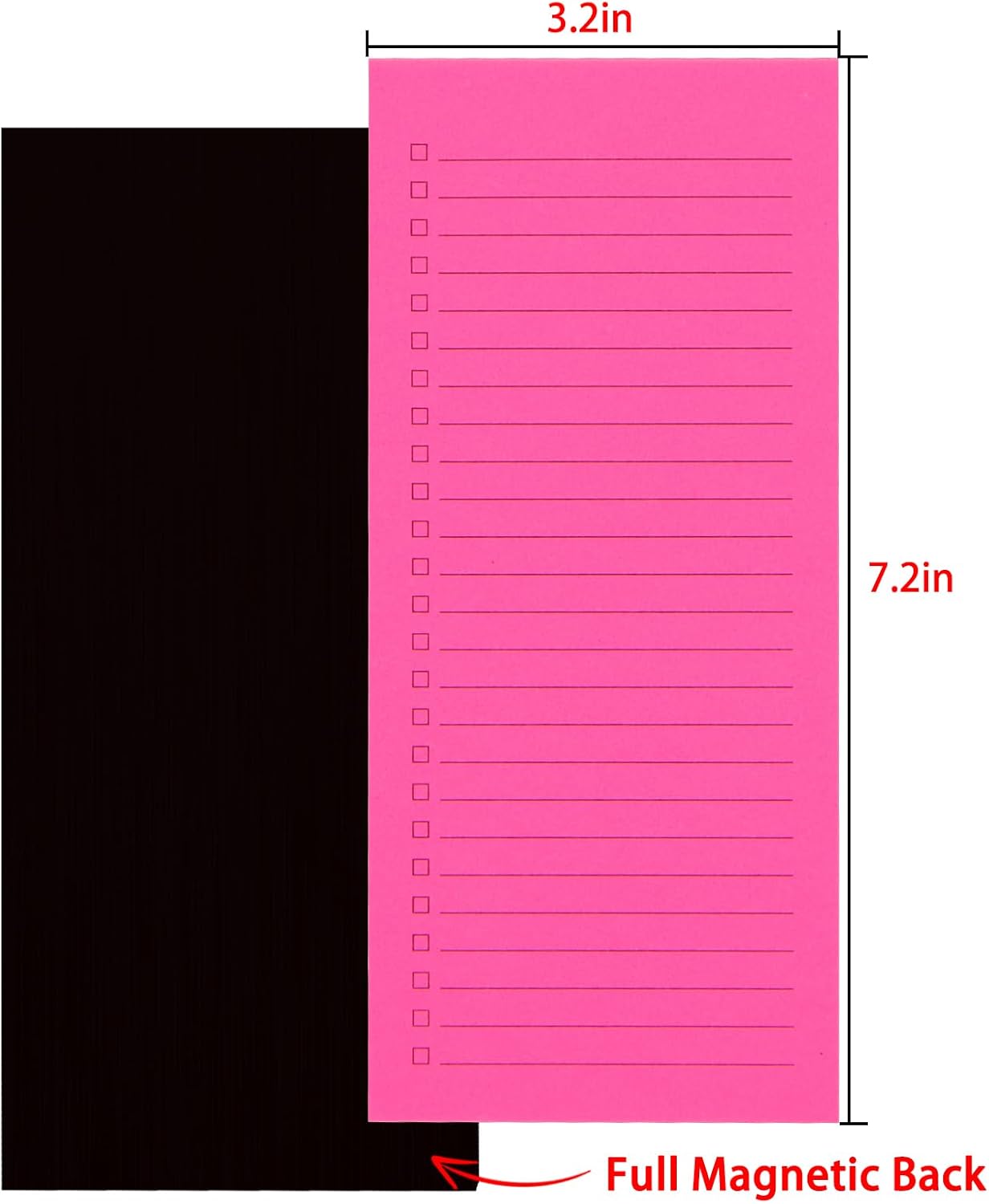 FLIPPED 4 Pack Magnetic Notepads for Refrigerator, Notepad Grocery List Large Magnet Pad for Fridge,Full Magnet Back Design Magnetic Memo Pads for Grocery List, Shopping List, to-Do List(200 Sheets)