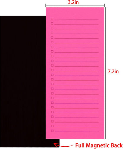 FLIPPED 4 Pack Magnetic Notepads for Refrigerator, Notepad Grocery List Large Magnet Pad for Fridge,Full Magnet Back Design Magnetic Memo Pads for Grocery List, Shopping List, to-Do List(200 Sheets)
