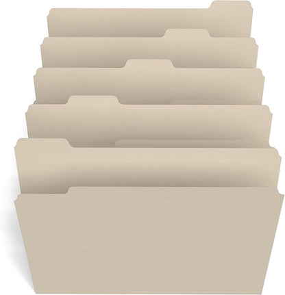 Staples File Folders, Letter Size, 1/5‑Cut Tabs, Manila, Durable Paper Stock, 200/Carton