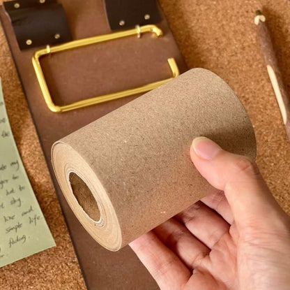 Retro Wall Mounted Memo Board with 1 Natural Dark Green Roll – Rustic Clipboard Notepad, Tearable Writing Pad for Notes, Menu, Kitchen, Café and Home Office Decoration