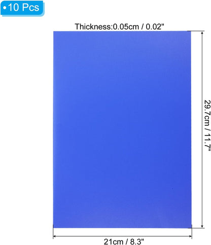 PATIKIL 20 Mil Clear PVC Binding Covers, 10 Pcs Front View Protector Un-Punched A4 Letter Size for Presentation, Report, Paper, Business Office Supply Document, Blue