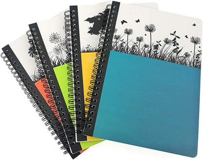 4 Pack A5 Spiral Notebook Journal,Wirebound Ruled Sketch Book Notepad Diary Memo Planner,A5 Size(8.3X5.7) & 80 Sheets (Floral)