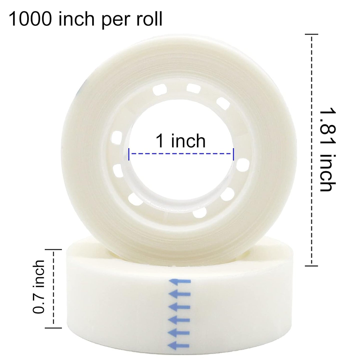 OWLKELA 12 Rolls Matte Adhesive Tape, Matte Finish Invisible Tape, Foggy Translucent Tape Great for Correction and Labeling, Compatible with Standard Tape Dispenser, 0.7 in x 1000 Inches