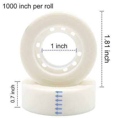 OWLKELA 12 Rolls Matte Adhesive Tape, Matte Finish Invisible Tape, Foggy Translucent Tape Great for Correction and Labeling, Compatible with Standard Tape Dispenser, 0.7 in x 1000 Inches