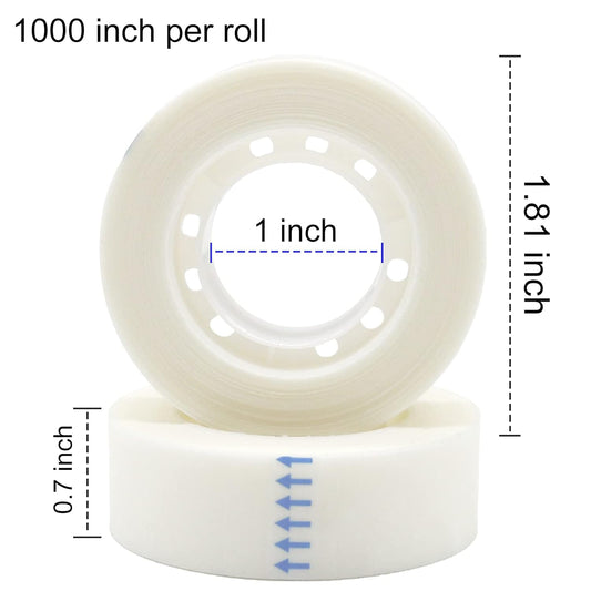 OWLKELA 12 Rolls Matte Adhesive Tape, Matte Finish Invisible Tape, Foggy Translucent Tape Great for Correction and Labeling, Compatible with Standard Tape Dispenser, 0.7 in x 1000 Inches