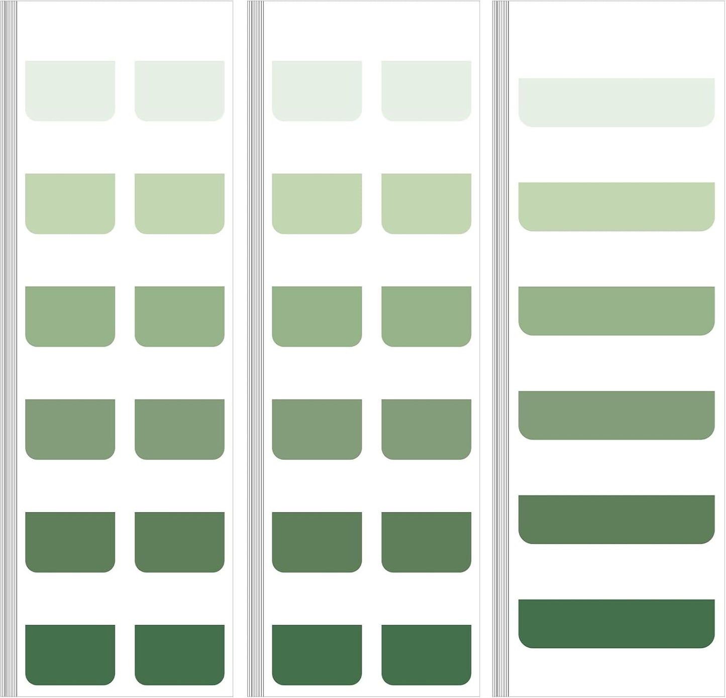 Janlaugh 300 Pcs Sticky Index Book Tabs Bible Tabs Gradient Repositionable Page Tab Labels for Notebooks File Classification(Sage Green)