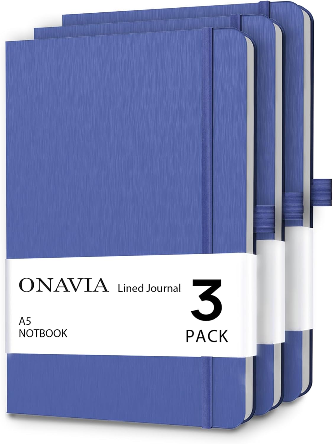 ONAVIA A5 College Ruled Notebook 3 Pack, Hardcover Lined Journals for School Notes, Study, Homework, Class Writing and Journaling, 160 Pages (80 Sheets), 5.8 x 8.3 in, Pink