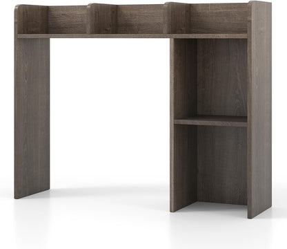 Tangkula Desktop Bookshelf, Countertop Storage Hutch with 5 Shelves for Computer Desk, Desk 3-Tier Display Rack, Multipurpose Wood Desktop Hutch Storage Organizer for Dorm Office Home