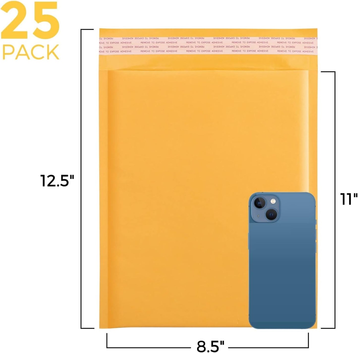 Fuxury Kraft Bubble Mailer 4x8” 50Pack Padded Envelopes Usable Size 4x7" Strong Adhesion Thick Bubble Envelopes Waterproof Cushioned Bubble Mailers Packaging for Small Business #000 Yellow