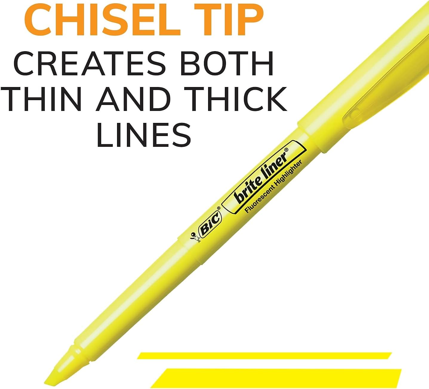 BIC BL11PK Brite Liner Highlighter, Chisel Tip, Fluorescent Pink, Dozen
