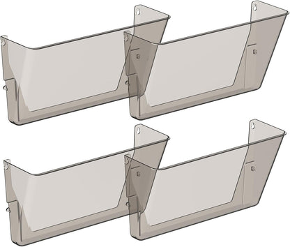 Gawerk Clear Acrylic Single Pocket, Plastic Hanging Wall Mount File Holder for Office Home (Clear, 3 Pack)