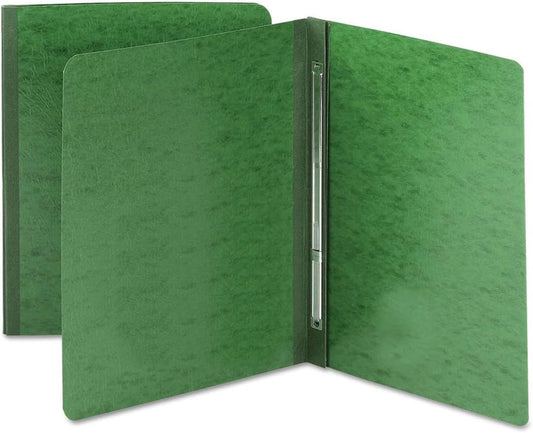 Side Opening Report Cover, Prong Clip, Letter, 3" Capacity, Green [Set of 3]