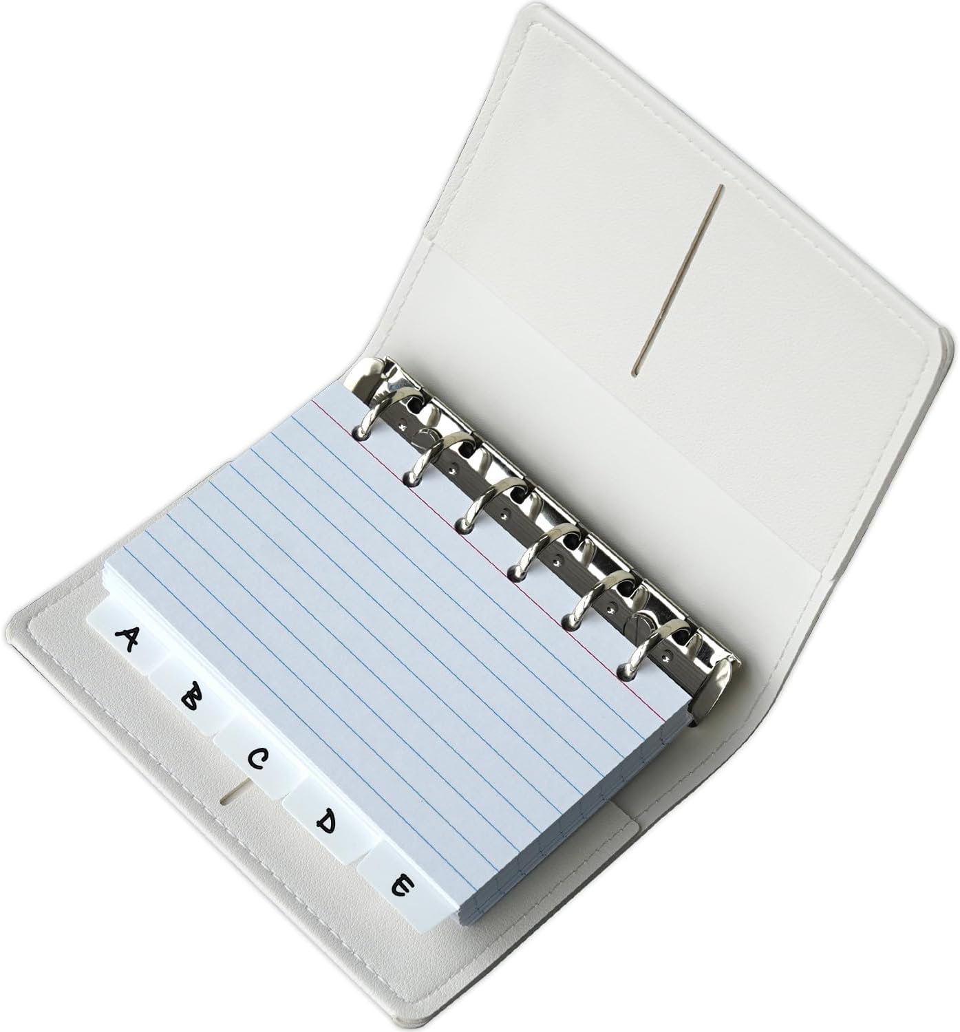 3x5 Lined Index Cards with Ring Binder Holder and Dividers, 100 Note Cards, Green