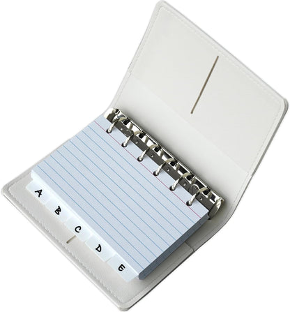 3x5 Lined Index Cards with Ring Binder Holder and Dividers, 100 Note Cards, Green