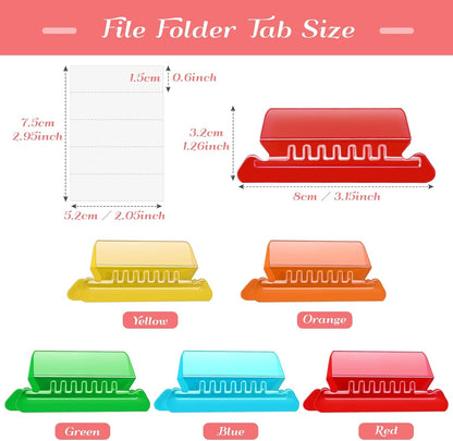 File Folder Tabs, Paxcoo 50 Sets Hanging File Folder Tabs and Inserts, Plastic Tabs for Hanging Folders, Multicolor