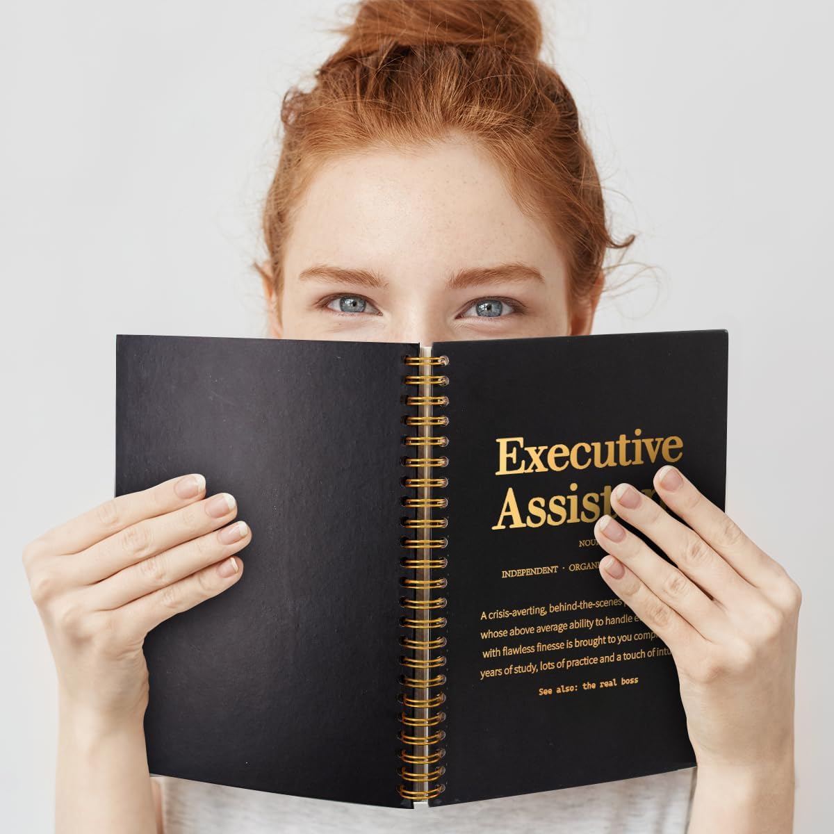 Executive Assistant Gold Foil Hardcover 160 Pages Spiral Notebooks, Inspirational Gift for Executive Assistant, Administrative Assistant Gift, Thank You Thanksgiving Gift for Coworkers