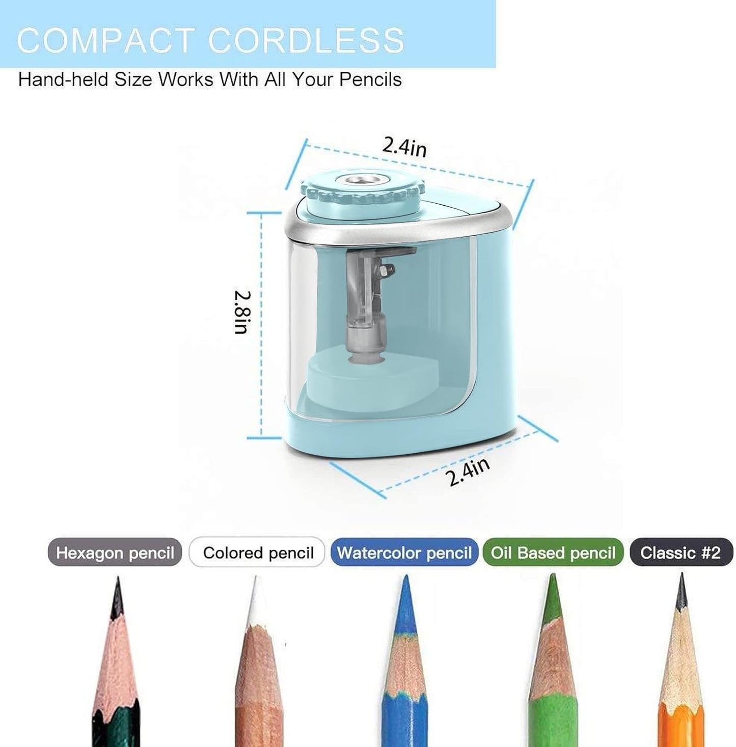 Aogwat Pencil Sharpener Electric Pencil Sharpener for Kids, Blade to Fast Sharpen, Suitable for No.2/School/Classroom/Office/Home (Black)