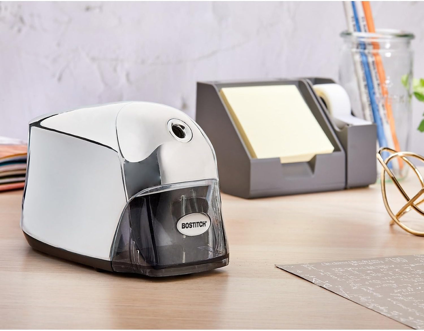 Bostitch Office QuietSharp Executive Heavy Duty Electric Pencil Sharpener for 65% Faster Sharpening and 6X Longer Cutter Life - Colored Pencil Compatible, Black